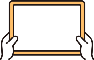 タブレットで配信を楽しむ絵