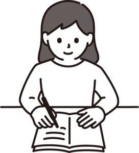 勉強する知的な女性