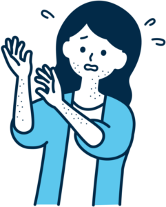 蕁麻疹に困る女性