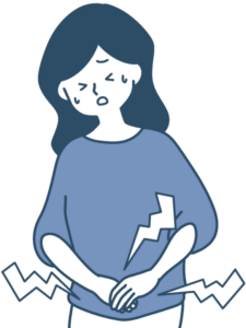 お腹が痛む女性