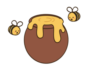 蜂蜜と蜂のイラスト